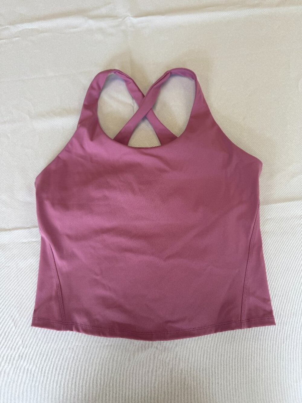 Spanx Get Moving Contour Crossback Shelf Tank Mauve Pink Size S